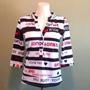 CBR Mid Sleeve Casual  Multi Colored Dress Shirt Size Med